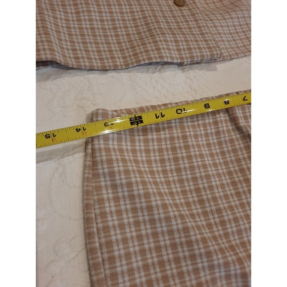 Vintage Jennifer Gee Pant Suit Brown Plaid, 1960's, 70's Double Knit Fabric - Picture 10 of 15